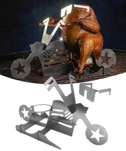 GrillX Beer Can Chicken Houder - Kiphouder Motorcycle - BBQ Accesoires - Bierkip - Barbeque Gereedschap - Chicken Sitter