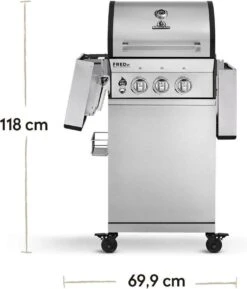 Burnhard Gas BBQ FRED JR. Deluxe - 2 Branders - Incl. Keramische Infraroodbrander & Afdekhoes - Deluxe -Barbecue Grill Winkel 1027x1200