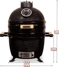 Patton Kamado 15" - Keramisch - Tafel Model - Premium Black - Medium - Zwart -Barbecue Grill Winkel 1055x1200