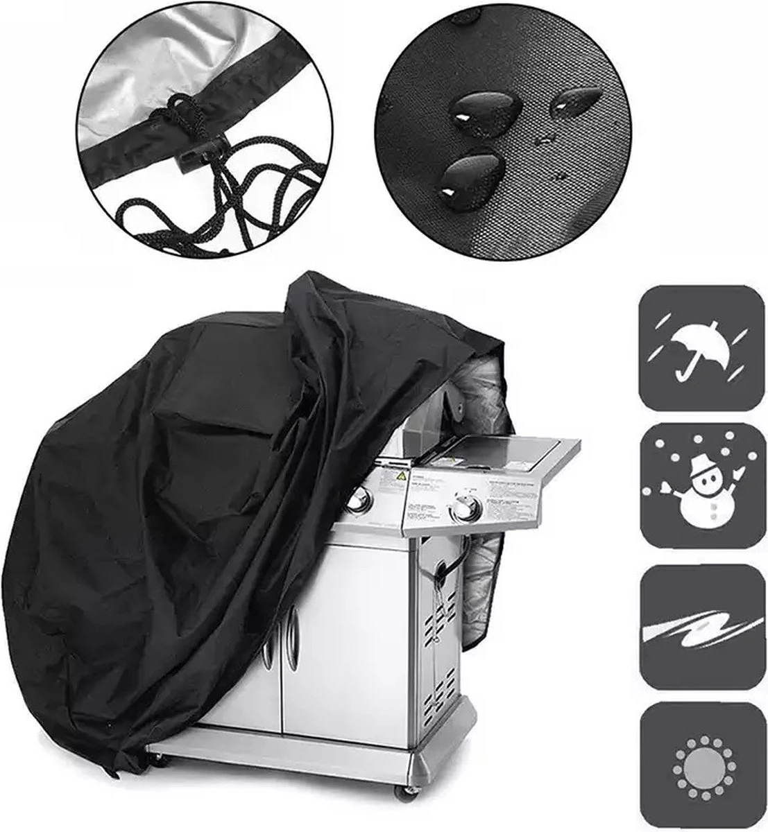 TammaT - BBQ Hoes - Waterdichte Beschermhoes - UV Bescherming - Maat L 170 X 61 X 117 Cm - Met Trekkoord 10 TammaT - BBQ Hoes - Waterdichte Beschermhoes - UV Bescherming - Maat L 170 X 61 X 117 Cm - Met Trekkoord - Afbeelding 8