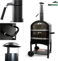 MaxxGarden Pizza Oven Buiten - Houtskool – Incl. Pizzasteen - 45x65x158cm -Barbecue Grill Winkel 1137x1200