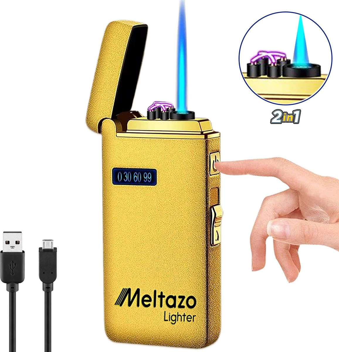 MELTAZO Elektrische Aansteker, Aansteker Gas, Electric Lighter, Gasaansteker Navulbaar, Elektronische Aansteker, Aansteker Plasma, Aansteker Vuurwerk, USB Aansteker Plasma, 2-in-1 Aansteker Voor Sigaretten Camping Kaarsen - 2023 Editie 3 MELTAZO Elektrische Aansteker, Aansteker Gas, Electric Lighter, Gasaansteker Navulbaar, Elektronische Aansteker, Aansteker Plasma, Aansteker Vuurwerk, USB Aansteker Plasma, 2-in-1 Aansteker Voor Sigaretten Camping Kaarsen - 2023 Editie
