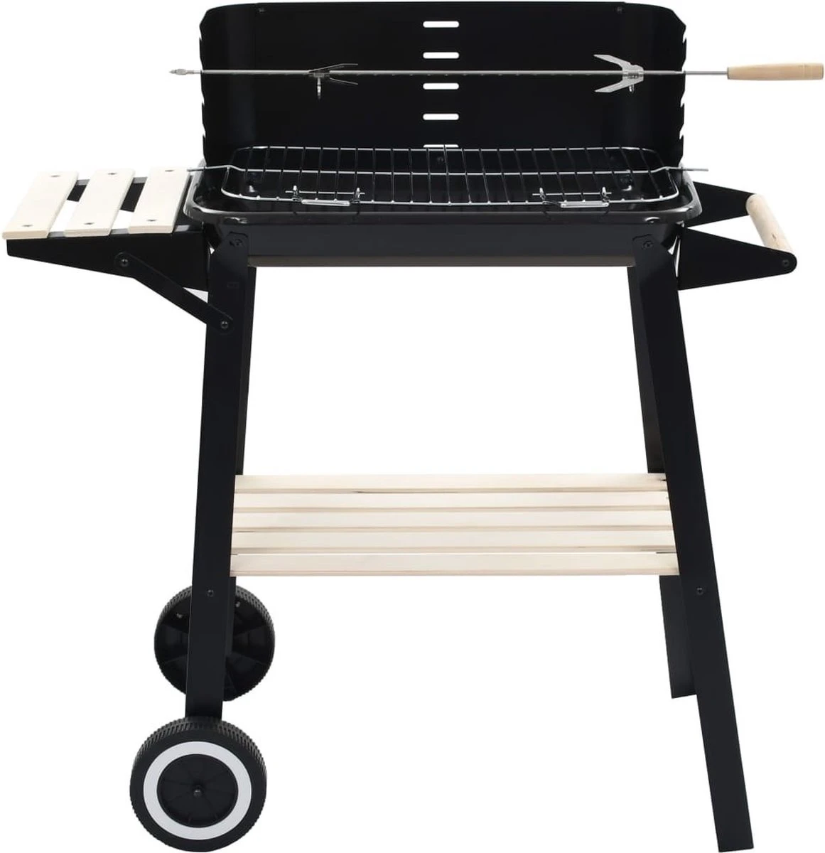 Verrijdbare Barbecue – Houtskool/Briketten - Verstelbare Grillplaat – Houten Tafel – Winscherm – Gewicht 5.9kg 9 Verrijdbare Barbecue – Houtskool/Briketten - Verstelbare Grillplaat – Houten Tafel – Winscherm – Gewicht 5.9kg - Afbeelding 7