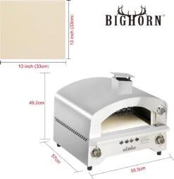 Bighorn Outdoor Edelstaal Gas Pizza Oven - Draagbare Gas Barbecue - Edelstaal -Model SRGG20001 -Barbecue Grill Winkel 1169x1200