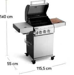 Burnhard Gas BBQ FRED JR. Deluxe - 2 Branders - Incl. Keramische Infraroodbrander & Afdekhoes - Deluxe -Barbecue Grill Winkel 1170x1200