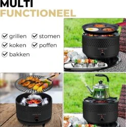 Ozocozy BBQ-ONE Houtskool Tafelbarbecue - Ø30 Cm- Zwart - Incl. Draagtas, Siliconen Bakkwast En RVS-Barbecuetang 21 Ozocozy BBQ-ONE Houtskool Tafelbarbecue - Ø30 Cm- Zwart - Incl. Draagtas, Siliconen Bakkwast En RVS-Barbecuetang -Barbecue Grill Winkel 1193x1200