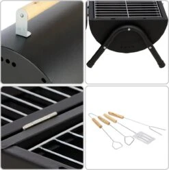 MaxxGarden BBQ - Houtskool Barbecue - Smoker Barbecue - Grilloppervlak (LxB) 38 X 52 Cm - Met Dubbel Grill Vlak - Zwart -Barbecue Grill Winkel 1196x1200 3