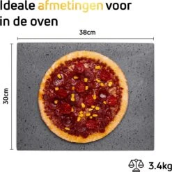 Pizzasteen BBQ Oven - Lava Van Vulkaan Etna - Barbecue Accesoires - Made In Italy - Broodbaksteen - 30x38x1.1 - VDN -Barbecue Grill Winkel 1197x1200 10