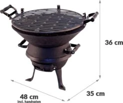 Potkachel Houtskoolbarbecue - 35 Cm - Gietijzer -Barbecue Grill Winkel 1200x1000