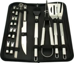 Krumble 18-delige Barbecue Set / Roestvrijstalen BBQ Set Van 18 / Inclusief Handige Opbergtas - RVS -Barbecue Grill Winkel 1200x1014