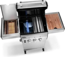 Burnhard Gas BBQ FRED JR. Deluxe - 2 Branders - Incl. Keramische Infraroodbrander & Afdekhoes - Deluxe -Barbecue Grill Winkel 1200x1057