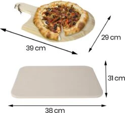 Buxibo 2in1 Pizzasteen - Voor BBQ & Oven - Inclusief Serveer Plank - Pizzabord/Pizzaplank - 30.5 X 38.1 X 1.4 Cm -Barbecue Grill Winkel 1200x1085