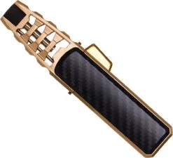Merkloos Turbo Jetflame Aansteker - Gasbrander - Vuurwerk Torch - Crème Brûlée Brander - BBQ En Sigaren Aansteker - Windproof - Carbon Met Goudkleurige Metalen Behuizing -Barbecue Grill Winkel 1200x1094 1