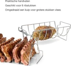 Barbecook Vlees & Ribrek - Spareribs Houder - RVS - Inox Barbecook Vlees & Ribrek - Spareribs Houder - RVS - Inox -Barbecue Grill Winkel 1200x1114 2