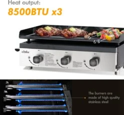 Bighorn Plancha Grill - Gasbarbecue – Tabletop – Draagbaar – 3 Branders -Barbecue Grill Winkel 1200x1118 1