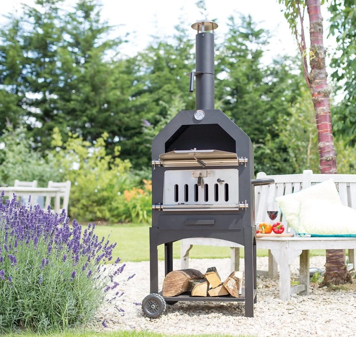 Merkloos MaxxGarden Pizza Oven - Smoker Barbecue Houtskool 45 X 65 X 158cm 10 Merkloos MaxxGarden Pizza Oven - Smoker Barbecue Houtskool 45 X 65 X 158cm - Afbeelding 8