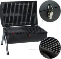 MaxxGarden BBQ - Houtskool Barbecue - Smoker Barbecue - Grilloppervlak (LxB) 38 X 52 Cm - Met Dubbel Grill Vlak - Zwart -Barbecue Grill Winkel 1200x1148