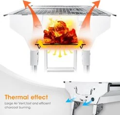 Uten - Houtskoolbarbecue - Opvouwbare Barbecue - Houtskoolbarbecues - Draagbare Camping Barbecue - 430 Roestvrij Staal Grill BBQ - 5-10 Persoon Tuin Buitenfeest - Zilver 17 Uten - Houtskoolbarbecue - Opvouwbare Barbecue - Houtskoolbarbecues - Draagbare Camping Barbecue - 430 Roestvrij Staal Grill BBQ - 5-10 Persoon Tuin Buitenfeest - Zilver -Barbecue Grill Winkel 1200x1152