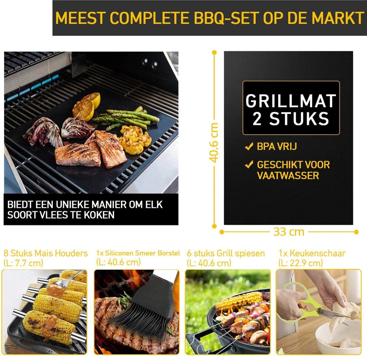Saveur Royal® 35-delige Barbecue Gereedschapset In Roestvrij Staal - BBQ Grill Set Met Draagtas - Barbecuegerei-sets - Barbecue Accessoires Gereedschap - 35-delig 8 Saveur Royal® 35-delige Barbecue Gereedschapset In Roestvrij Staal - BBQ Grill Set Met Draagtas - Barbecuegerei-sets - Barbecue Accessoires Gereedschap - 35-delig - Afbeelding 6