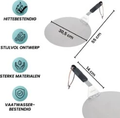 Nowad Pizzaschep RVS Rond - 30,5 Cm - PVC Handvat -Barbecue Grill Winkel 1200x1179 5