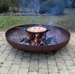 Chefs Cuisine Gietijzeren Grillpan - Grillpan Gietijzer - Gietijzer Bbq Grillpan - Gietijzeren Grillplaat - Pizzasteen - Plancha Gietijzer - Gietijzeren Bakplaat - Rond 36 Cm - Dubbelzijdig -Barbecue Grill Winkel 1200x1187 3