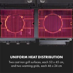 Klarstein Kingsville Double Barbecue - Houtskool- En Gasbarbecue - Smoker BBQ - Inclusief Deksels En Thermometer - Met 2 Roosters - Zwart 21 Klarstein Kingsville Double Barbecue - Houtskool- En Gasbarbecue - Smoker BBQ - Inclusief Deksels En Thermometer - Met 2 Roosters - Zwart -Barbecue Grill Winkel 1200x1200 113