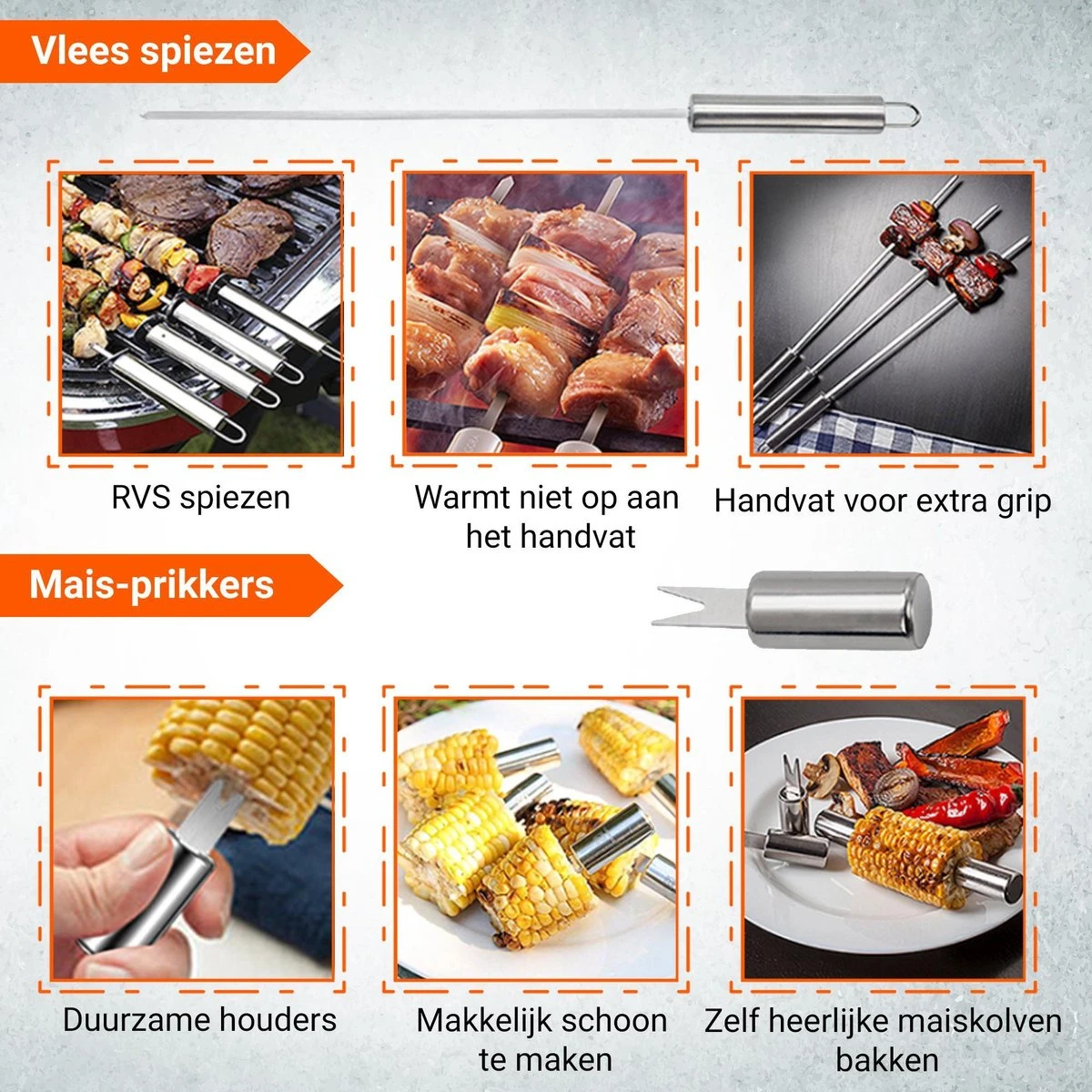 BBQ Accesoires Gereedschapset Koffer Set Tang Borstel Schort Barbecue Dagdeals - Chef Cook BBQ Accessoires Set 7 BBQ Accesoires Gereedschapset Koffer Set Tang Borstel Schort Barbecue Dagdeals - Chef Cook BBQ Accessoires Set - Afbeelding 5
