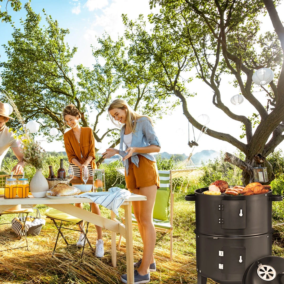 Merkloos Monzana Barbecue-ROKER-Grill-Oven 17 Merkloos Monzana Barbecue-ROKER-Grill-Oven - Afbeelding 15