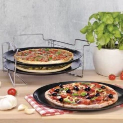 Merkloos Pizzaplaat Bakset Met 3 Bakplaten 16 X 31 Cm- Pizza Rek 3-delig - Pizzabakset Met Standaard/rek -Barbecue Grill Winkel 1200x1200 348