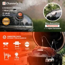 ToGrill - Smart Bluetooth Barbecue Dome Thermometer Met 2 Probes AT-02 | Draadloze Slimme BBQ Vleesthermometer Met App | -Barbecue Grill Winkel 1200x1200 464