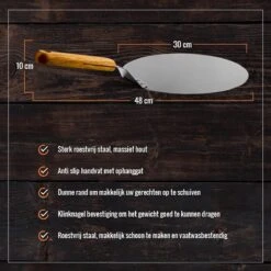 Inpro Pizzaschep RVS - Rond - Voor BBQ En Oven - Pizzaspatel - Taartschep - Houten Handvat - BBQ Gereedschap - Keukengerei - 30 Cm Diameter - Spatel -Barbecue Grill Winkel 1200x1200 486