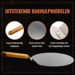 Inpro Pizzaschep RVS - Rond - Voor BBQ En Oven - Pizzaspatel - Taartschep - Houten Handvat - BBQ Gereedschap - Keukengerei - 30 Cm Diameter - Spatel -Barbecue Grill Winkel 1200x1200 487