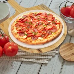 MaxxHome Pizzasteen - BBQ Steen - Maximum Te Verhitten Tot 600 Graden - ⌀33 - Incl. Houten Schep -Barbecue Grill Winkel 1200x1200 518