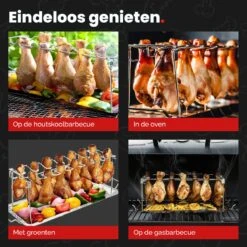 GrillX Kippenvleugelhouder - Kiphouder Voor BBQ & Oven - RVS - BBQ Accesoires -Barbecue Grill Winkel 1200x1200 529