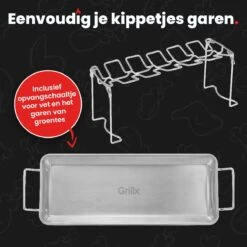 GrillX Kippenvleugelhouder - Kiphouder Voor BBQ & Oven - RVS - BBQ Accesoires -Barbecue Grill Winkel 1200x1200 530