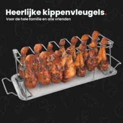 GrillX Kippenvleugelhouder - Kiphouder Voor BBQ & Oven - RVS - BBQ Accesoires -Barbecue Grill Winkel 1200x1200 531