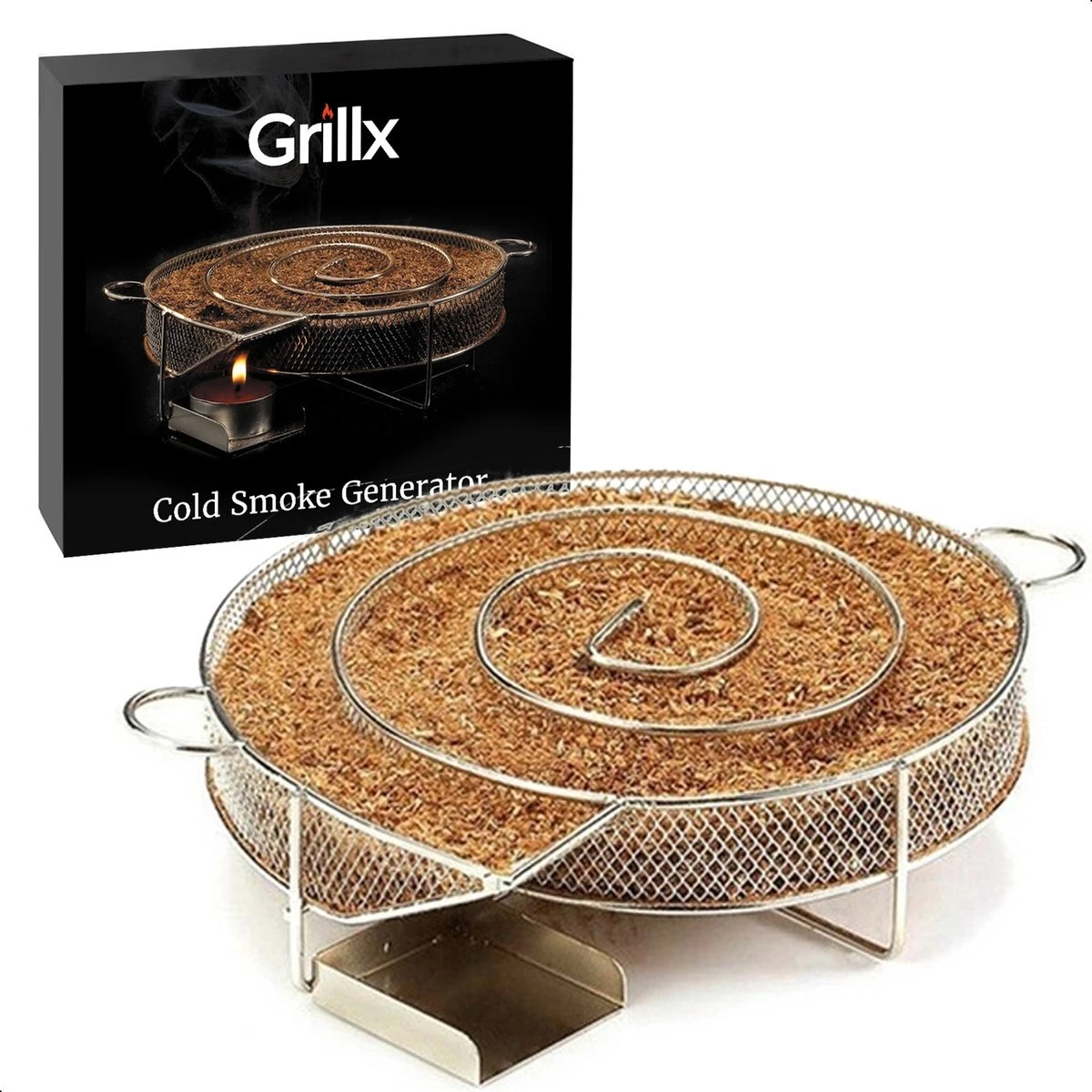 GrillX Cold Smoke Generator Met 1KG Kersen Rookmot - 6 Liter - Smokerbox - RVS Rookbox - Rookgenerator - Koud Roken - BBQ Accesoires 4 GrillX Cold Smoke Generator Met 1KG Kersen Rookmot - 6 Liter - Smokerbox - RVS Rookbox - Rookgenerator - Koud Roken - BBQ Accesoires - Afbeelding 2
