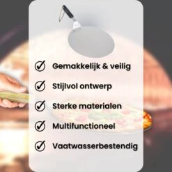 Nowad Pizzaschep RVS Rond - 30,5 Cm - PVC Handvat -Barbecue Grill Winkel 1200x1200 569