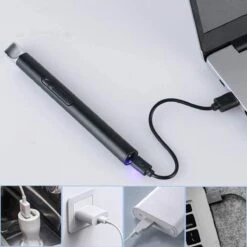 Oplaadbare Lange Elektrische Aansteker - Duurzame Plasma Aansteker - Inclusief Cadeauverpakking - BBQ - Kaarsen - Zwart -Barbecue Grill Winkel 1200x1200 827
