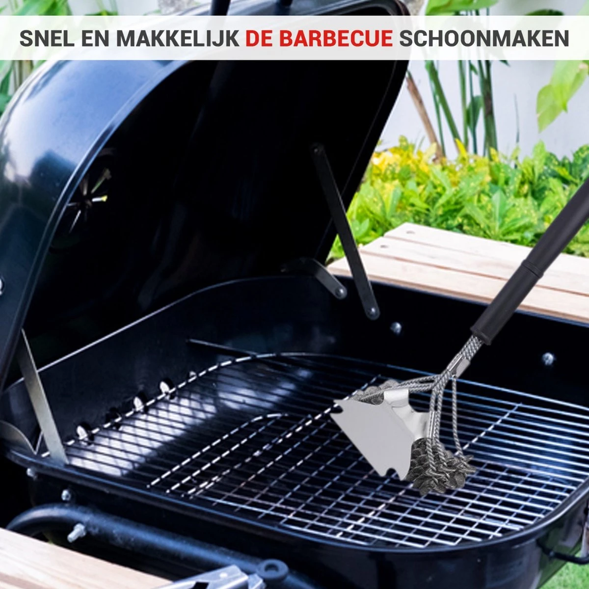 BBQ Borstel Staal RVS Reinigingsborstel Barbecue Grill Accessoires 6 BBQ Borstel Staal RVS Reinigingsborstel Barbecue Grill Accessoires - Afbeelding 4