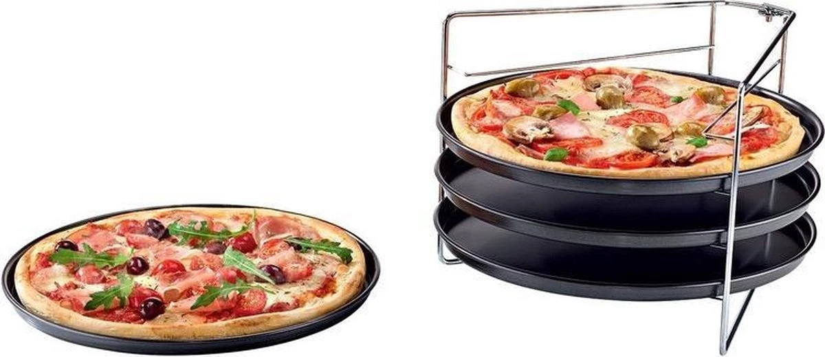 Pizza - Pizzarek - Pizza Oven - Zenker - Pizzabakset - 5 Delige Set Voor 4 Pizza's - Ø 28,5 Cm - Antiaanbaklaag Van ILAG® - Pizzaplaat - Pizza 5 Pizza - Pizzarek - Pizza Oven - Zenker - Pizzabakset - 5 Delige Set Voor 4 Pizza's - Ø 28,5 Cm - Antiaanbaklaag Van ILAG® - Pizzaplaat - Pizza - Afbeelding 3
