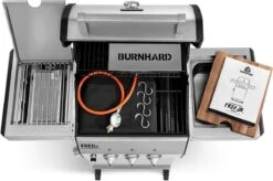 Burnhard Gas BBQ FRED JR. Deluxe - 2 Branders - Incl. Keramische Infraroodbrander & Afdekhoes - Deluxe -Barbecue Grill Winkel 1200x797
