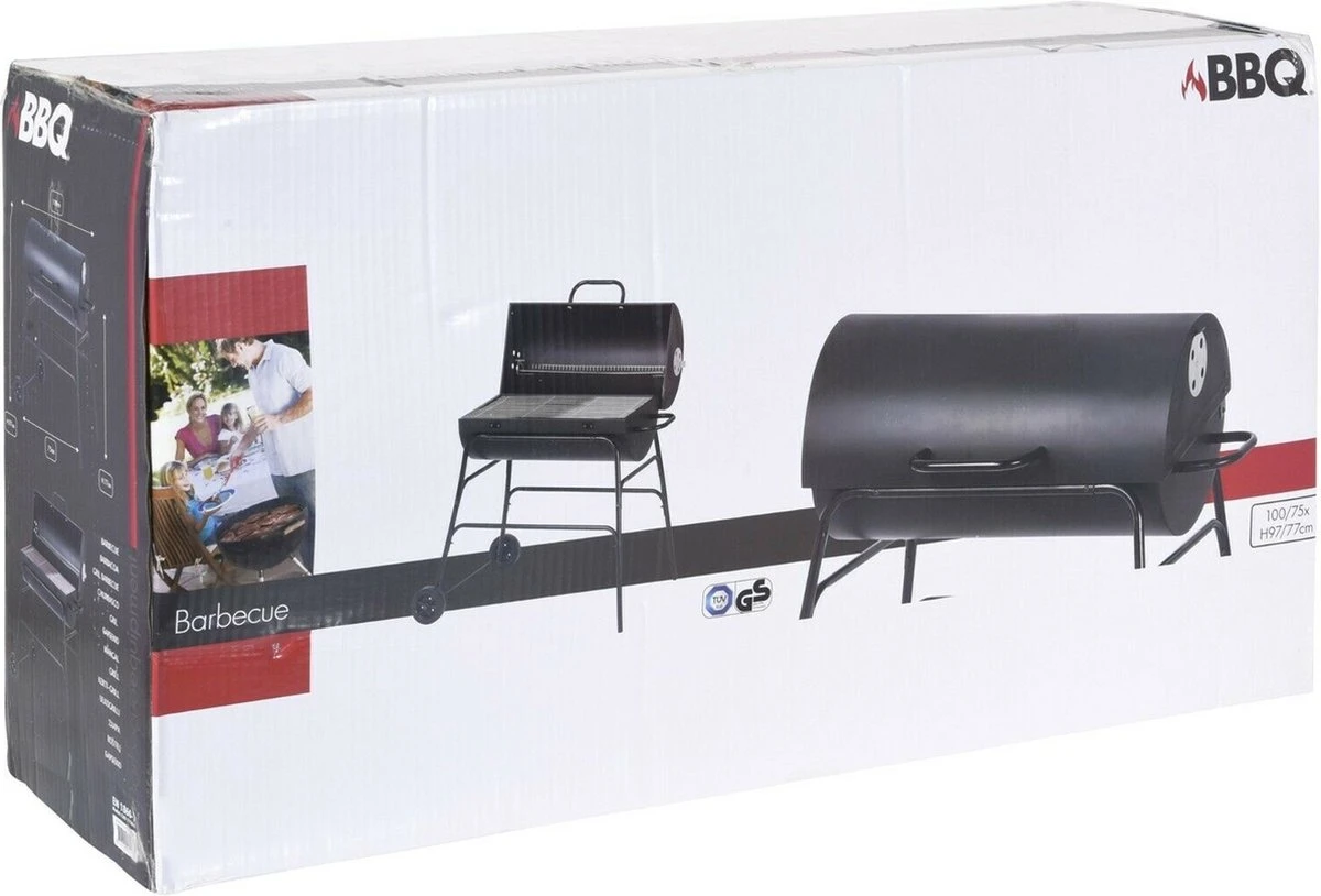 BBQ XL Houtskoolbarbecue - Cilindervorm - Grilloppervlak (LxB) 71 X 35 Cm - Zwart 11 BBQ XL Houtskoolbarbecue - Cilindervorm - Grilloppervlak (LxB) 71 X 35 Cm - Zwart - Afbeelding 9