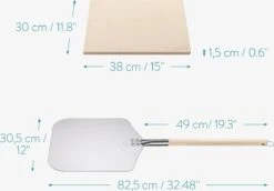 Navaris Pizzasteen XL Voor Oven En Barbecue - Rechthoekige Pizzaplaat 38 X 30 Cm - Inclusief Pizzaschep Met Extra Lang Handvat En Receptenboek -Barbecue Grill Winkel 1200x834 1