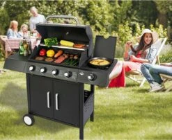 El Fuego San Angelo 4.1 Gasbarbecue - 5 Branders - Zwart -Barbecue Grill Winkel 1200x979