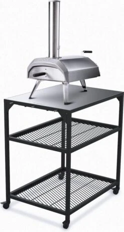 Ooni - Tafel - Medium - Pizza Tafel - 60x80x 90cm - RVS - Zwart -Barbecue Grill Winkel 644x1200