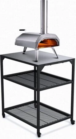 Ooni - Tafel - Medium - Pizza Tafel - 60x80x 90cm - RVS - Zwart -Barbecue Grill Winkel 654x1200 1