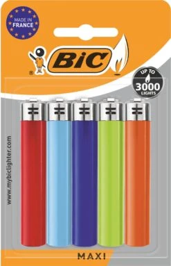 BIC J26 Maxi Vuursteen Flint Aanstekers - Diverse Kleuren - Pak Van 5 Gasaanstekers - Kindveilig -Barbecue Grill Winkel 774x1200 2