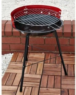 Houtskoolbarbecue Ø33 Cm | Verstelbare Grill BBQ | Halfopen | Zwart / Rood -Barbecue Grill Winkel 957x1200