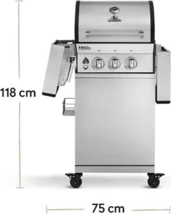 Burnhard Gas BBQ FRED JR. Deluxe - 2 Branders - Incl. Keramische Infraroodbrander & Afdekhoes - Deluxe -Barbecue Grill Winkel 961x1200